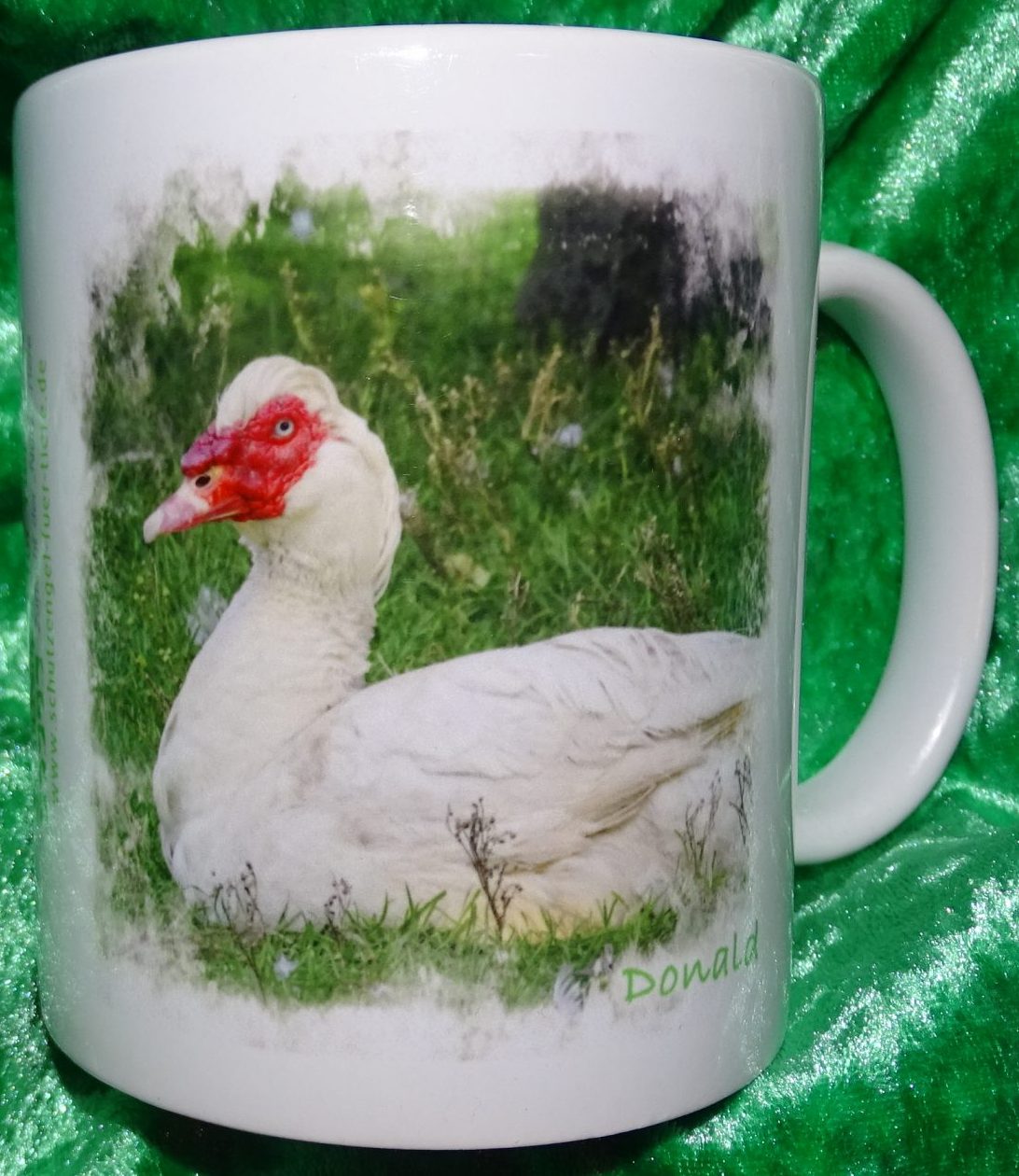 Tasse Erpel Donald mit Spruch von Mark Twain